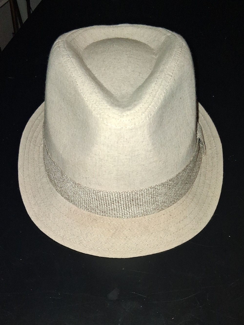Lids Men's Cream Fedora Hat with Woven Band